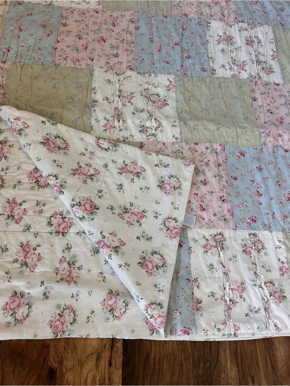 Rachel SIMPLY SHABBY CHIC Bohemian Patchwork Pink  Floral Quilt King